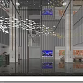 Luxury Modern Hotel Lobby Interior Design With Artistic Hanging Lights And Polished Marble Decorations