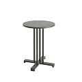 Modern Round Top Side Table With Sleek Metal Frame And Cross Base 3d model