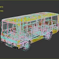 Modern School Bus Old School Bus Small Bus Small Bus 3d model