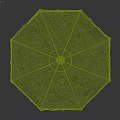 Green Outdoor Umbrella with Striped Canopy Sturdy Frame and Stable Base for Patio Shade