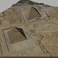 Ancient Egyptian Pyramids Architectural Structure In Desert Landscape With Historical Ruins