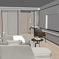 Spacious Modern Hotel Room Interior With Wooden Furniture Bed Sofa And TV Console
