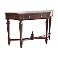 Traditional Dark Wood Console Table With Drawer And Elegant Carved Legs