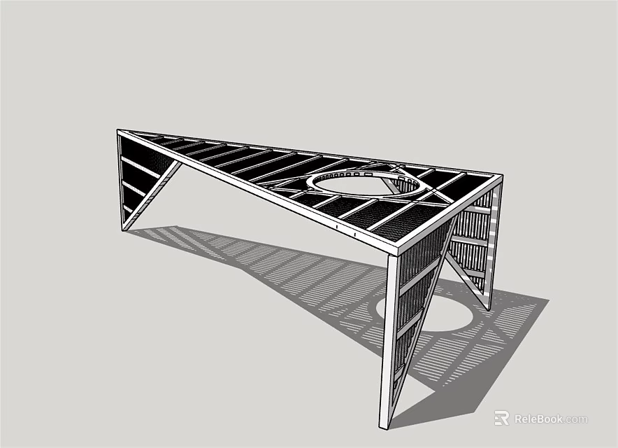 Modern Pergola Design With Geometric Grid Top Openwork Structure And Supporting Frame 3d model 