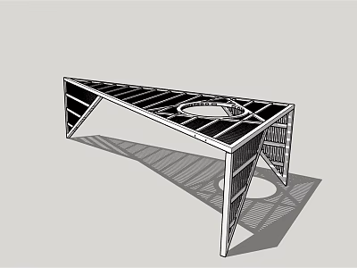 Modern Pergola Design With Geometric Grid Top Openwork Structure And Supporting Frame 3d model