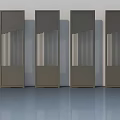 Four Modern Grey Swing Doors With Vertical Slats In Contemporary Design 3d model