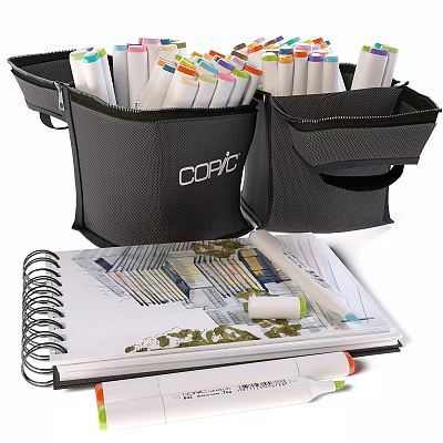 Creative Wall Decor Storage Bags For Art Supplies And Sketchbooks 3d model