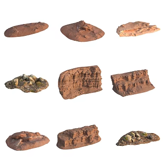 Sandstone Big Stone Wall Boulder Pile 3d model