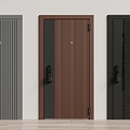 Modern security door entry door security door combination 3d model