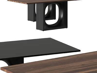 Modern Side Table with Wooden Top and Black Metal Frame for Modern Living Room 3d model
