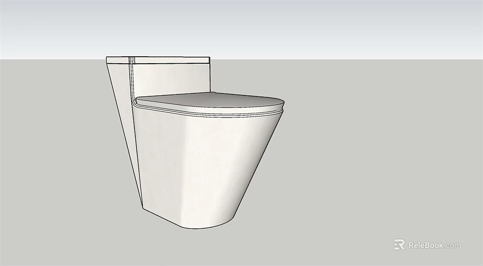 Modern White Toilet With Sleek Ceramic Design And Contemporary Style Features 3d model 