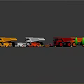 Colorful Toy Cars Various Types Including Trucks And Vehicles With Green Trees And Orange Decorations