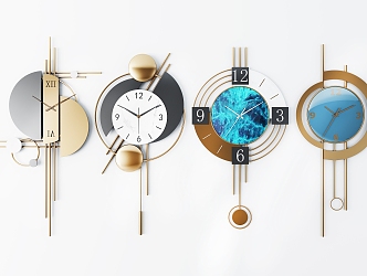 Modern Nordic Wall Clock 3d model