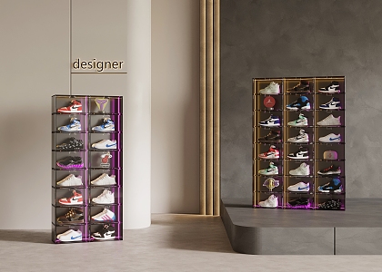 Internet Celebrous Shoe Cabinet Glass Shoe Cabinet 3d model