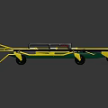 Yellow Medical Stretcher With Black Handles And Wheels For Emergency Use