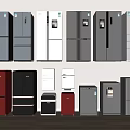 Various Modern Refrigerators And Freezers With Different Colors And Styles For Home Kitchen