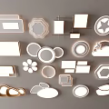 Ceiling lamp square ceiling lamp round ceiling lamp geometric ultra-thin bedroom living room combination 3d model