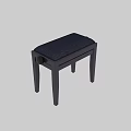 Modern Wooden Stool With Upholstered Dark Fabric Seat And Side Handle Hole