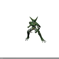 Green Armored Spotted Doll With Unique Head Design And Squatting Position