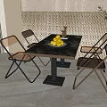 Modern Dining Table and Chair Combination 3d model