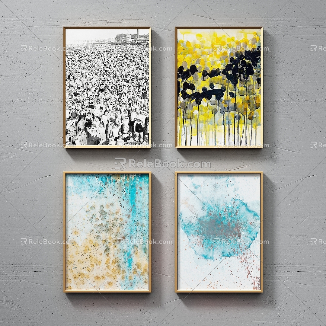 Modern Simple Abstract Painting Art Hanging Painting 3d model