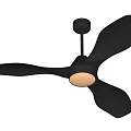 Modern Black Ceiling Fan With Four Blades And LED Light For Home Cooling