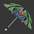 Colorful Umbrella With Stained Glass Inspired Floral Pattern And Vibrant Design