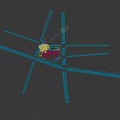 Vibrant Commercial Street With Multi Storey Shops Spider Man Decoration And Outdoor Seating