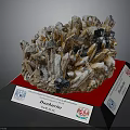 Natural Damburite Mineral Crystal Specimen Showcasing Texture On Labeled Display Base