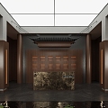 New Chinese Restaurant Chinese Restaurant Front Desk Aisle 3d model