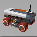 White Gray Orange Red Cleaning Robot With Large Wheels Brush And Antenna Design