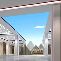 Spacious Modern Hotel Lobby Interior With High Ceiling Glass Roof And Geometric Decor