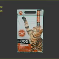 Premium Cat Food Bag With Chicken Recipe And Paw Print Featuring Raised Paw Cat