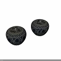 Traditional Ceramic Jars Blue And White Floral Pattern With Decorative Lids On White Background