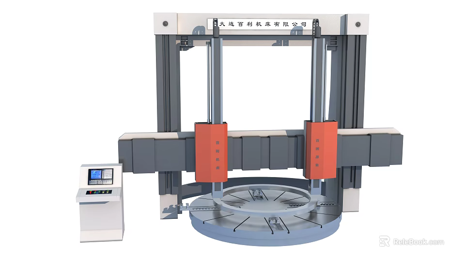 Industrial Double Arm Rotary Tire Changer Machine With Control Panel And Stable Base Structure 3d model