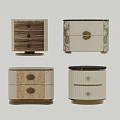 Elegant Modern Bedside Tables With Various Drawer Designs And Decorative Accents