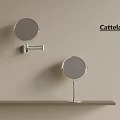 Cattelan Round Mirrors Featuring Wall Mounted And Tabletop Styles On Shelf 3d model