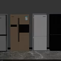 Modern Refrigerators Freezers Side by Side in Various Colors and Designs 3d model