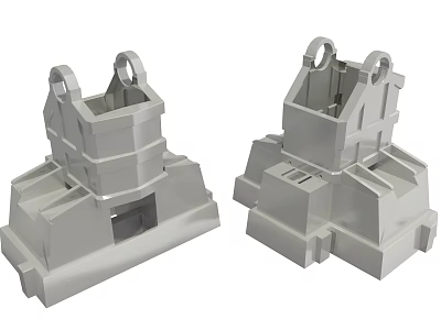 Automotive Parts Metal Structural Design With Mechanical Components And Mounting Holes 3d model