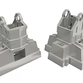 Automotive Parts Metal Structural Design With Mechanical Components And Mounting Holes
