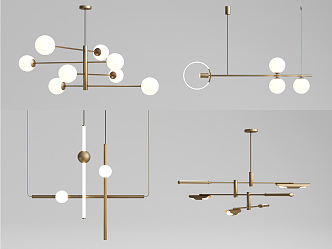 Modern chandelier combination 3d model