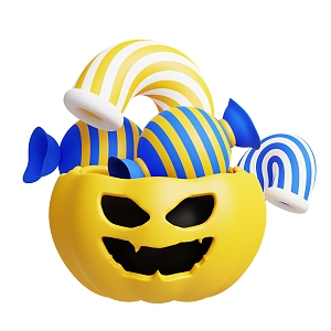 American Pumpkin Head Halloween Ornaments Halloween Decorations Cartoon Pumpkin Head Candy 3d model