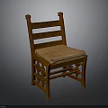 Classic Wooden Chair Design With Carved Backrest Upholstered Seat And Intricate Legs