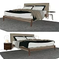 Modern Double Bed 3d model