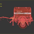 Red VMA12 Air Bearing Unit Trailer With White Stripes And Wheel