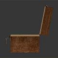 Open Wooden Storage Box With Natural Wood Grain And Metal Clasp For Daily Use