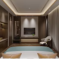 Modern Office Corridor With Dark Walls Marble Flooring Green Plants And Ceiling Light Strips