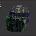 Camouflage Pattern Helmet With Black Face Shield And Comfortable Design For Use 3d model
