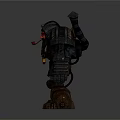 Detailed Bearded Warrior 3D Model With Heavy Metallic Armor And Back Axe