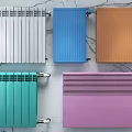 Modern heating pipe radiator combination 3d model